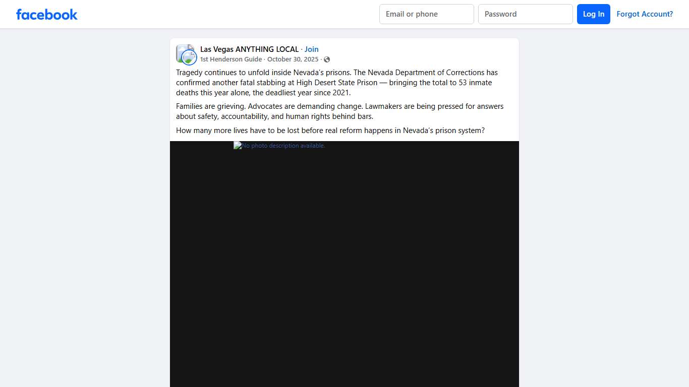 Las Vegas ANYTHING LOCAL Tragedy continues to unfold inside Nevada’s prisons Facebook